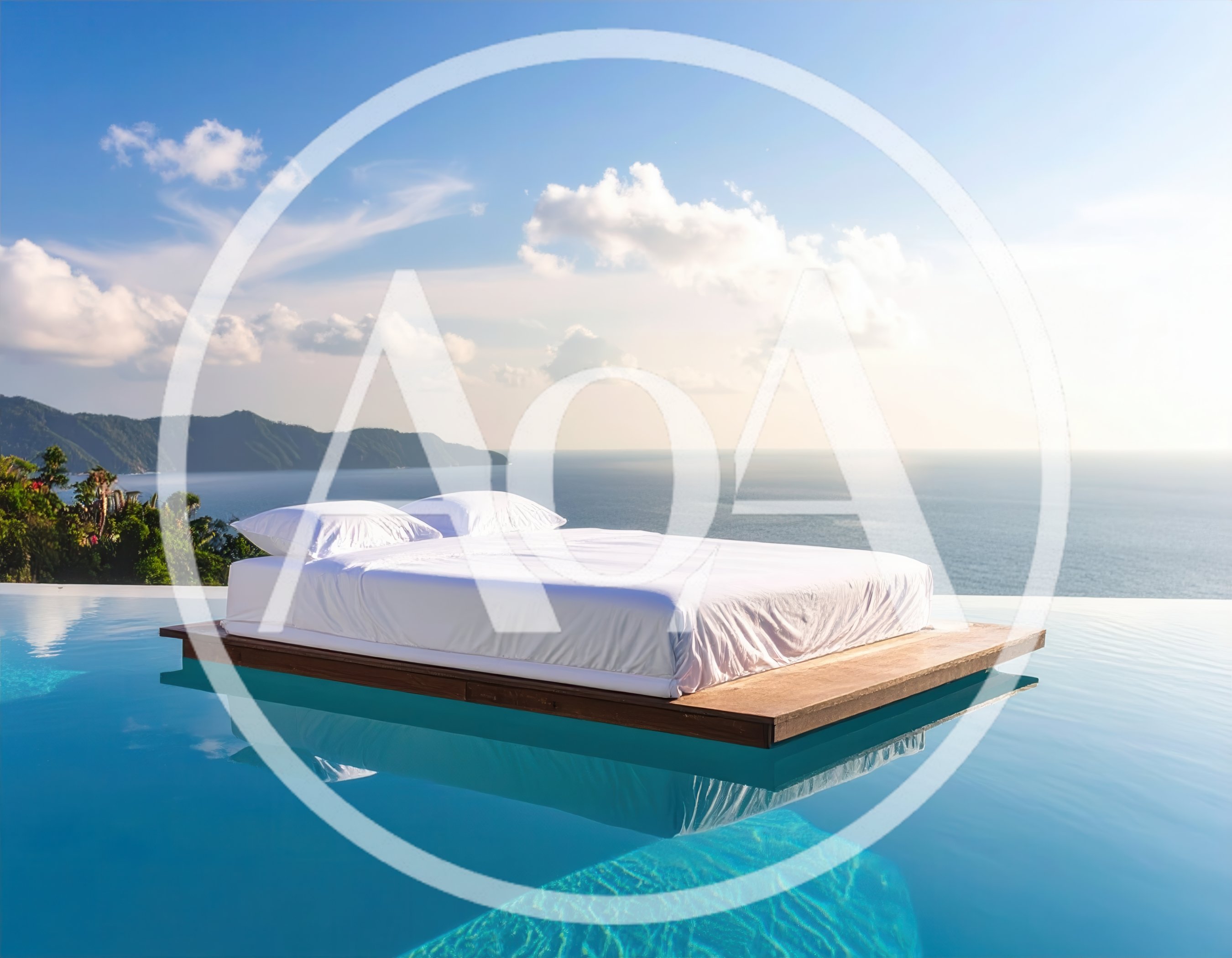 Floating Bed On Infinity Pool Overlooking Ocean