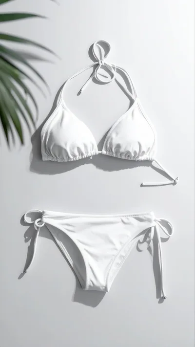 White Bikini Set on White Background