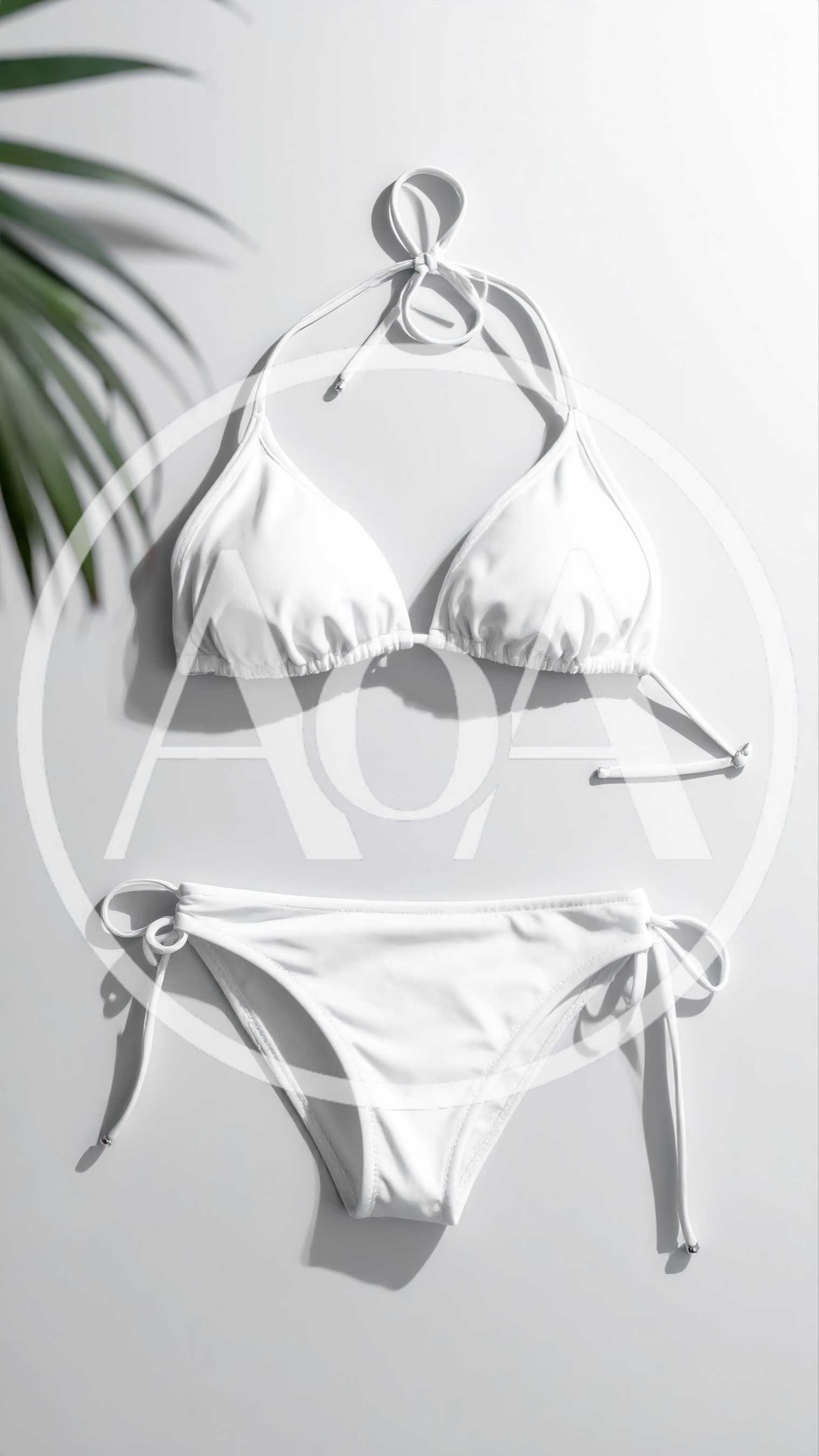 White Bikini Set on White Background