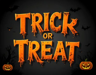 Halloween Trick Or Treat Text Design