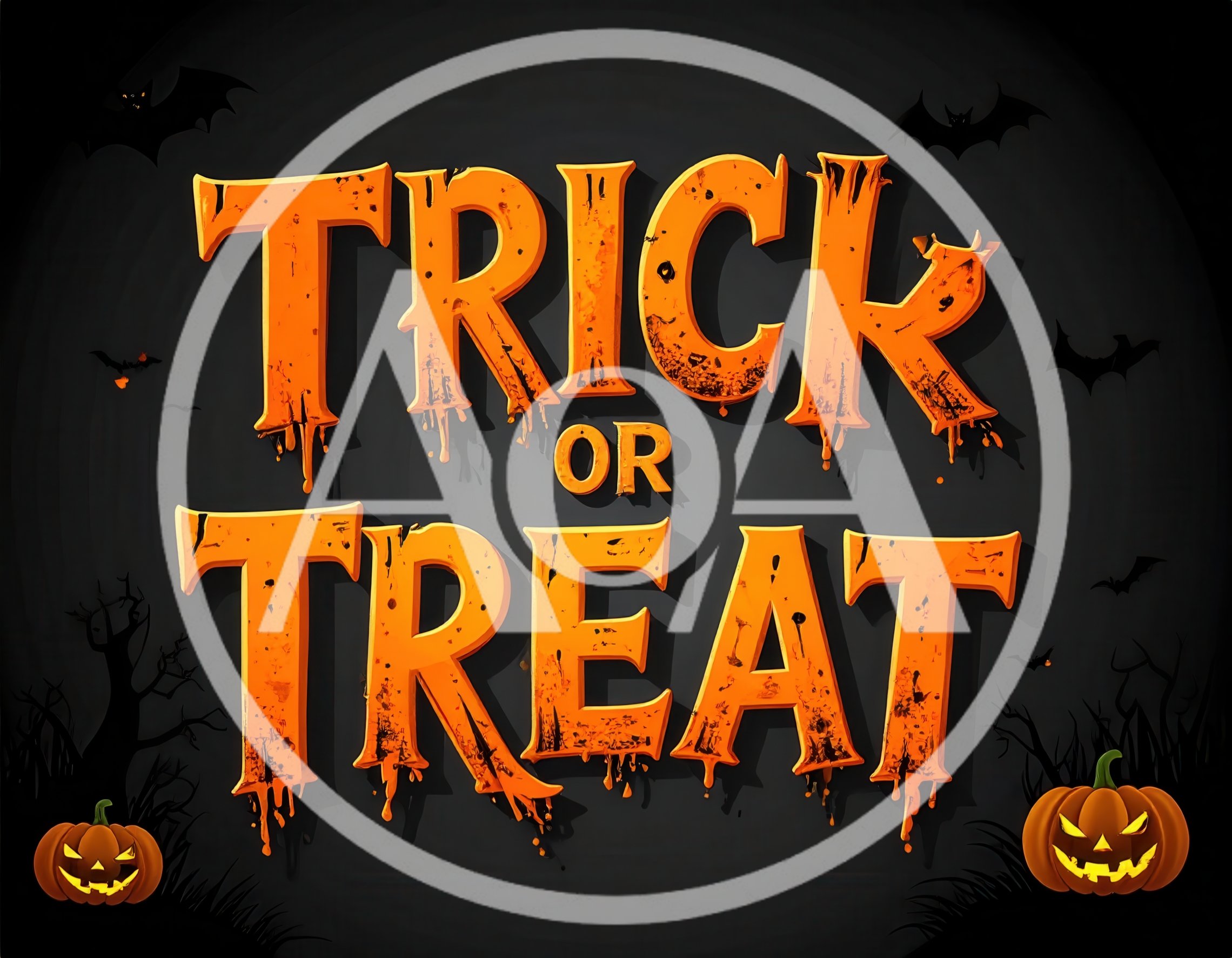 Halloween Trick Or Treat Text Design