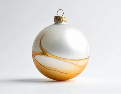 Elegant White and Gold Christmas Ornament