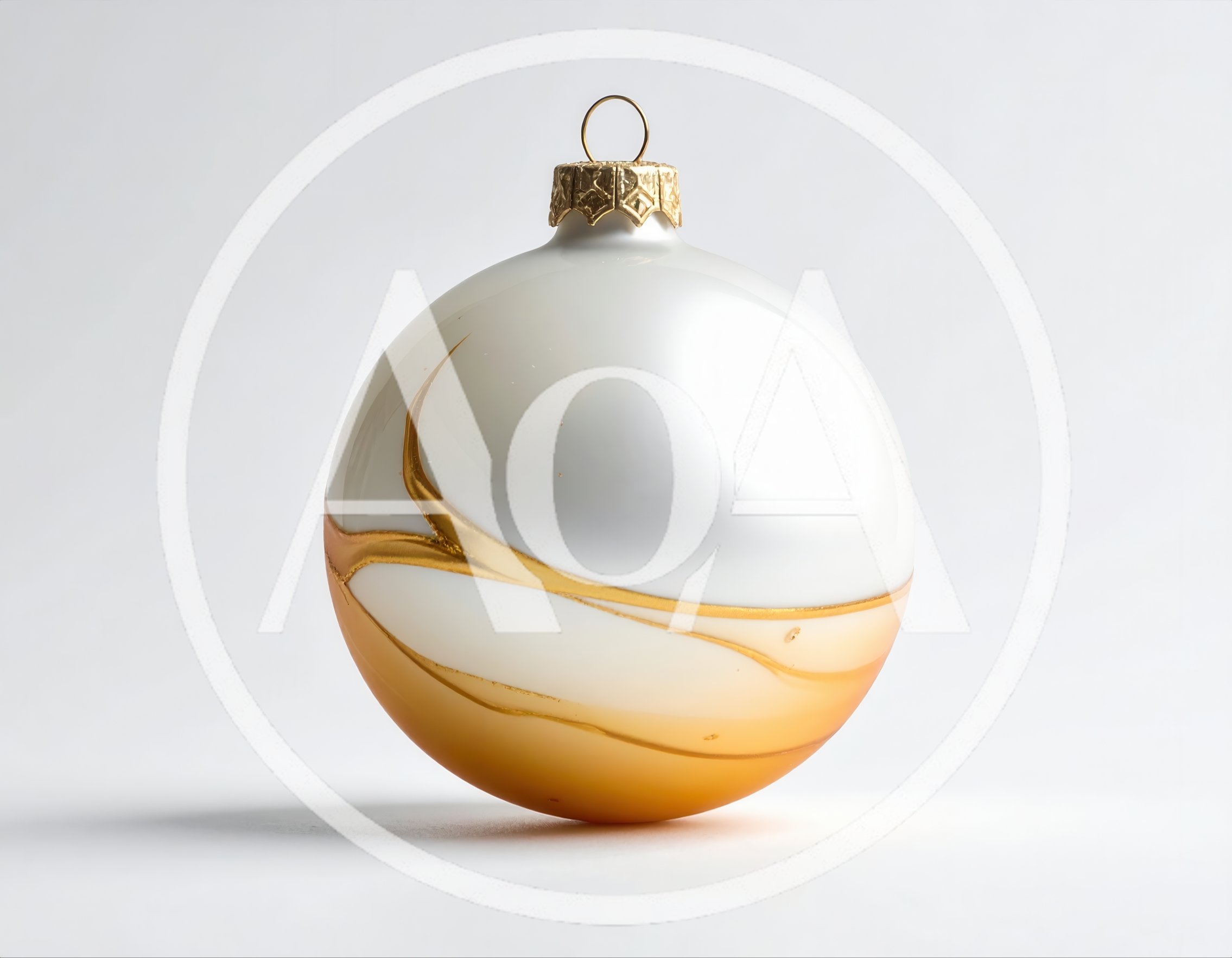 Elegant White and Gold Christmas Ornament