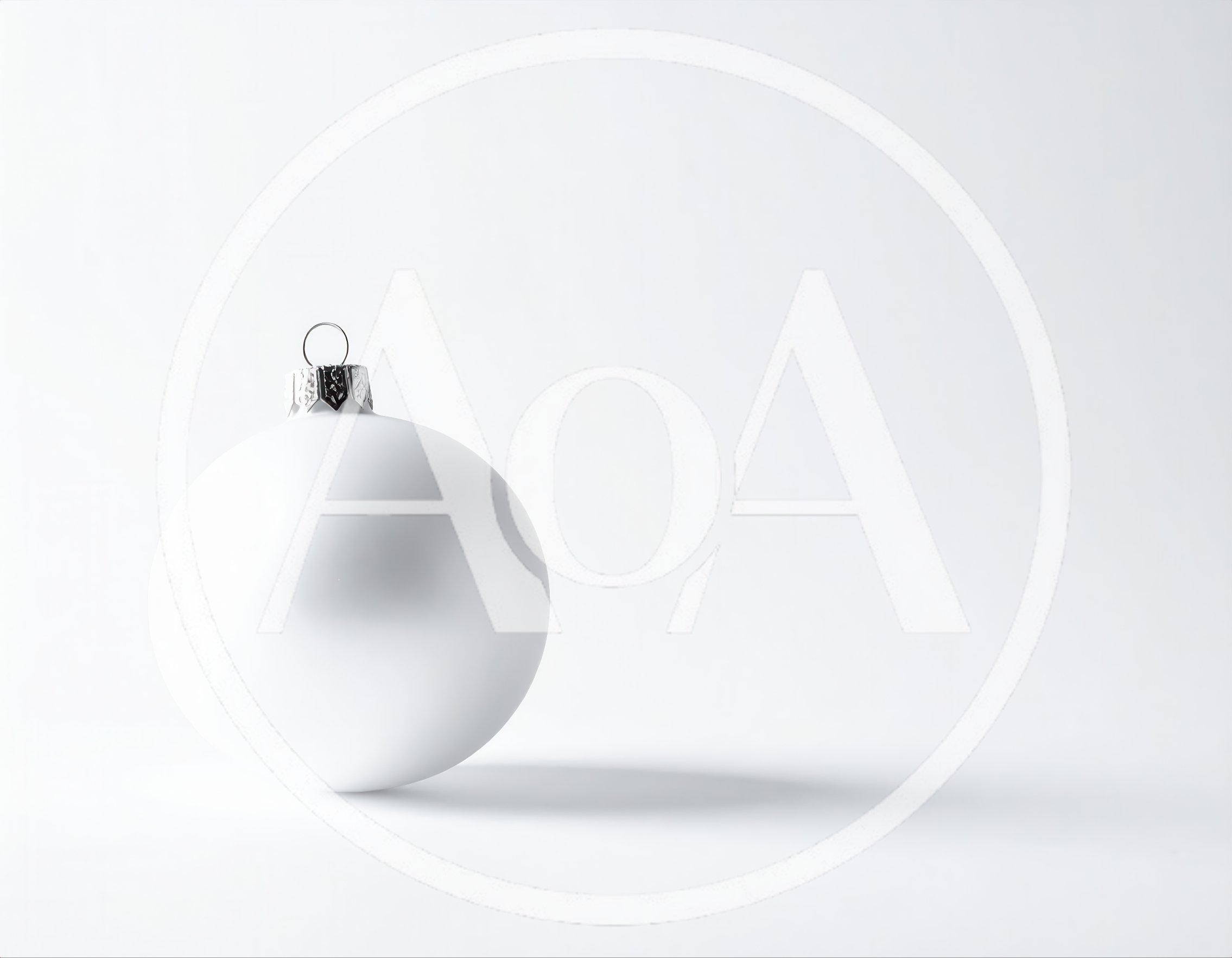 Single White Christmas Ornament On White Background
