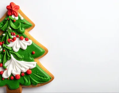 Christmas Tree Shaped Gingerbread Cookie With Icing