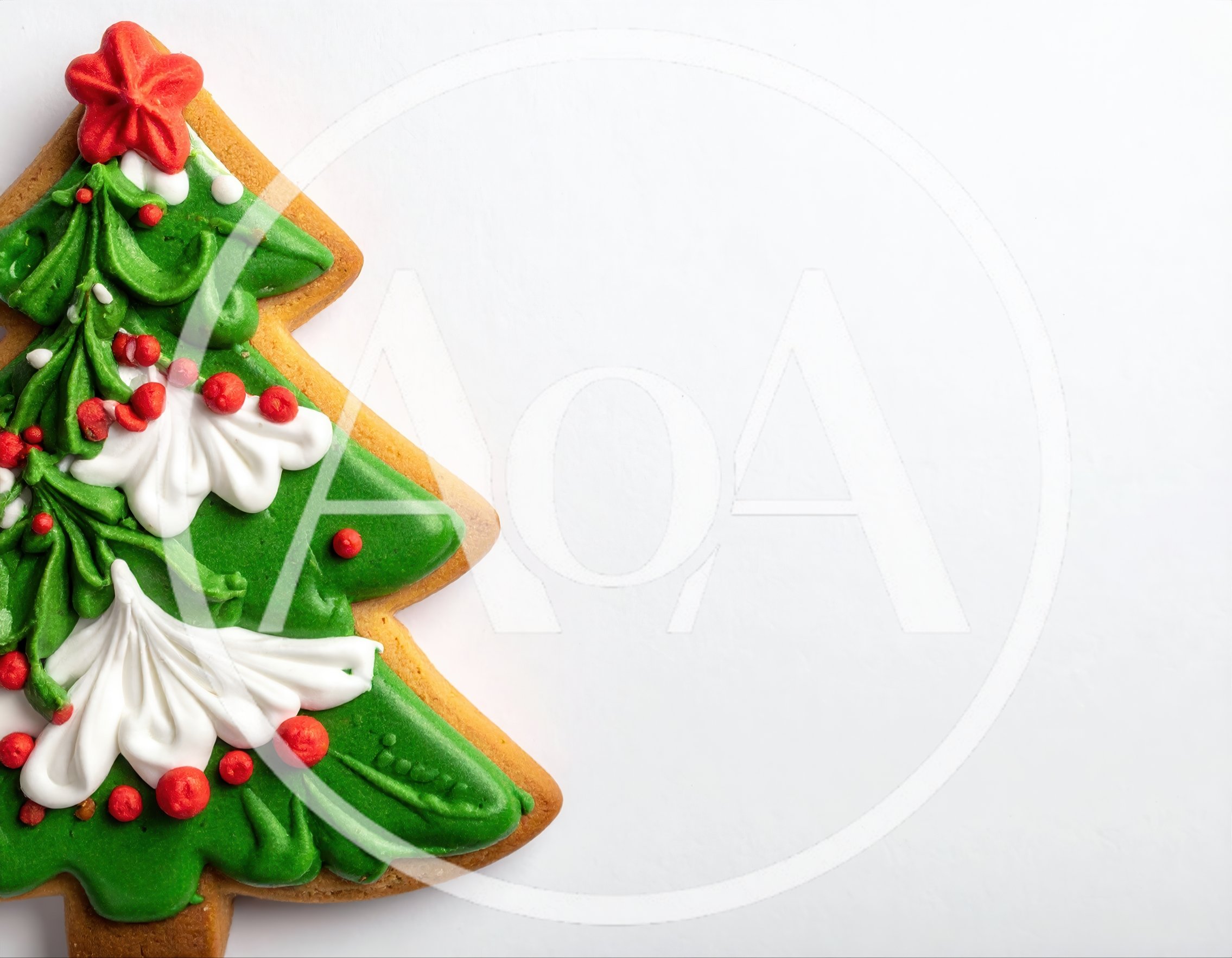 Christmas Tree Shaped Gingerbread Cookie With Icing