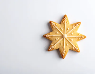 Single Star Shaped Snowflake Cookie