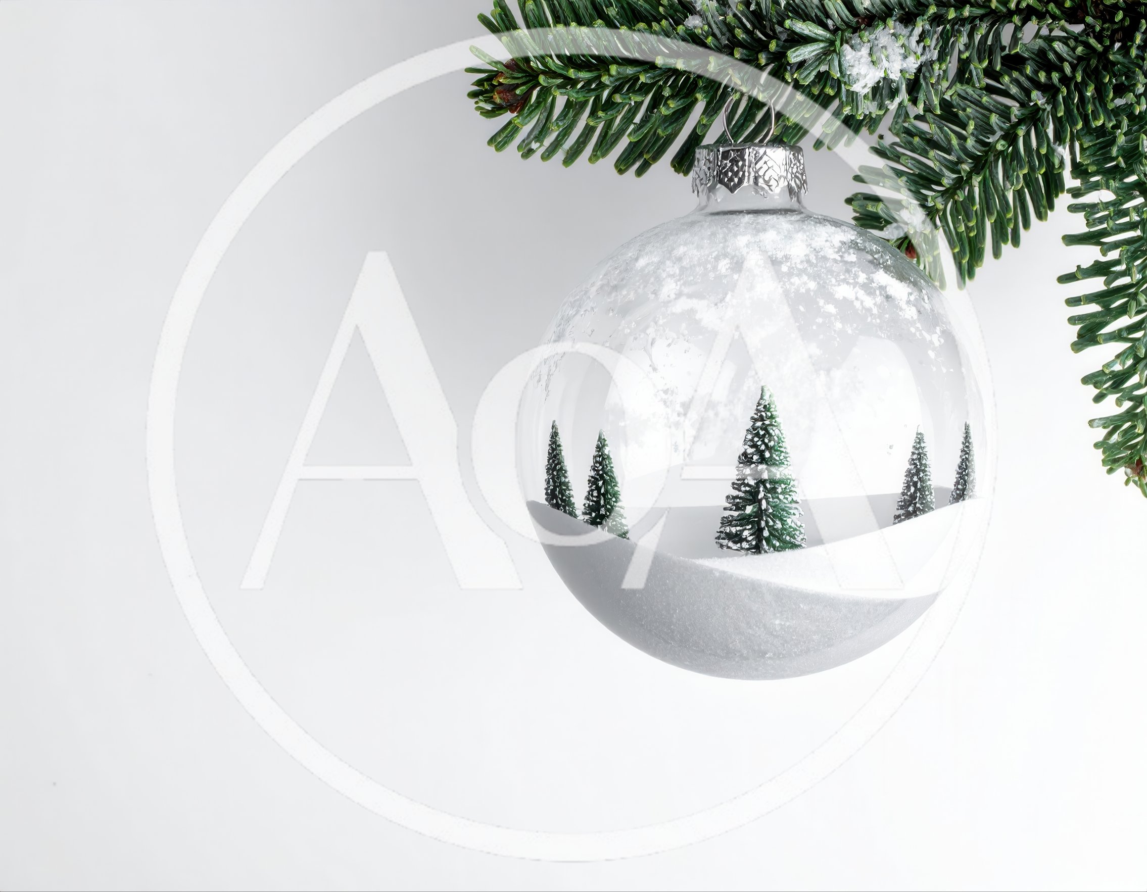 Clear Glass Christmas Ornament With Miniature Forest Scene