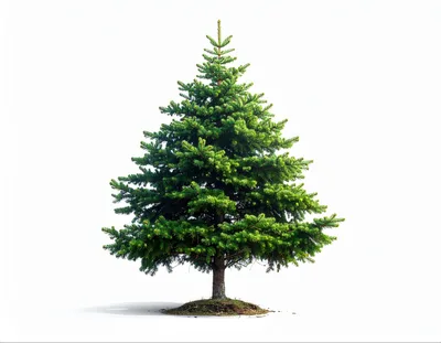 Isolated Evergreen Conifer Tree On White Background