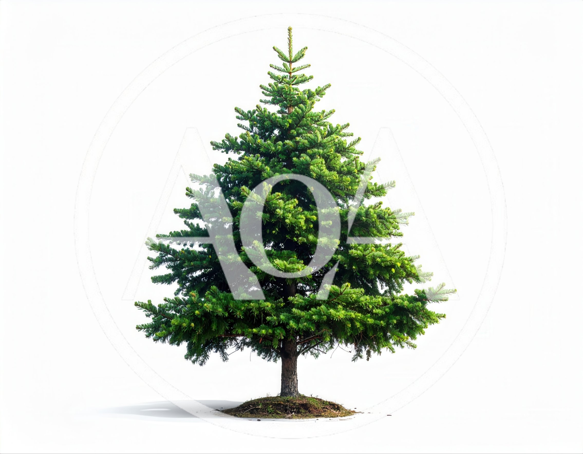 Isolated Evergreen Conifer Tree On White Background