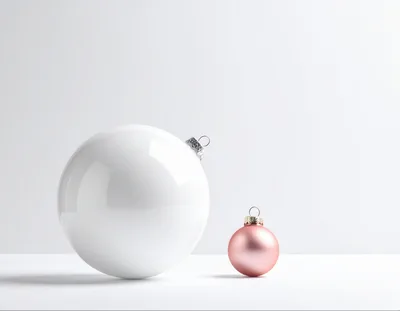 Large White And Small Pink Christmas Ornaments