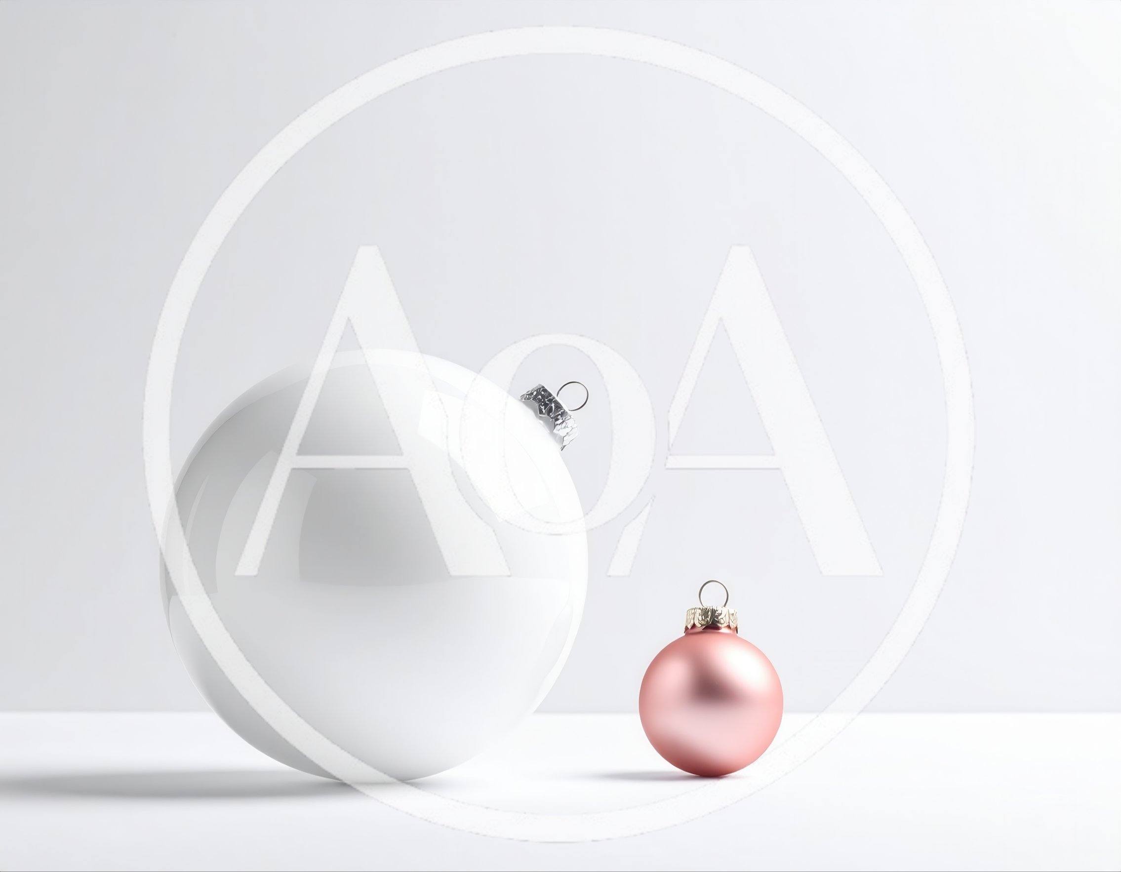 Large White And Small Pink Christmas Ornaments