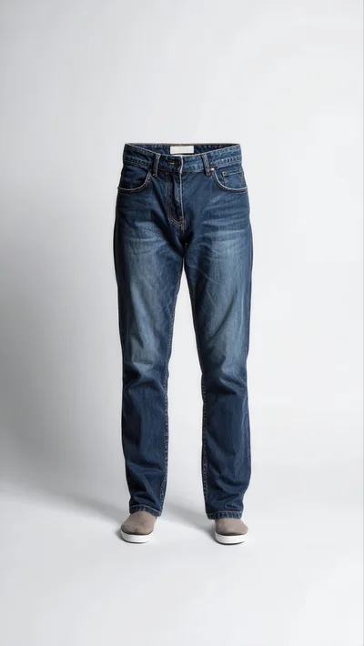 Invisible Man Wearing Blue Jeans And Sneakers