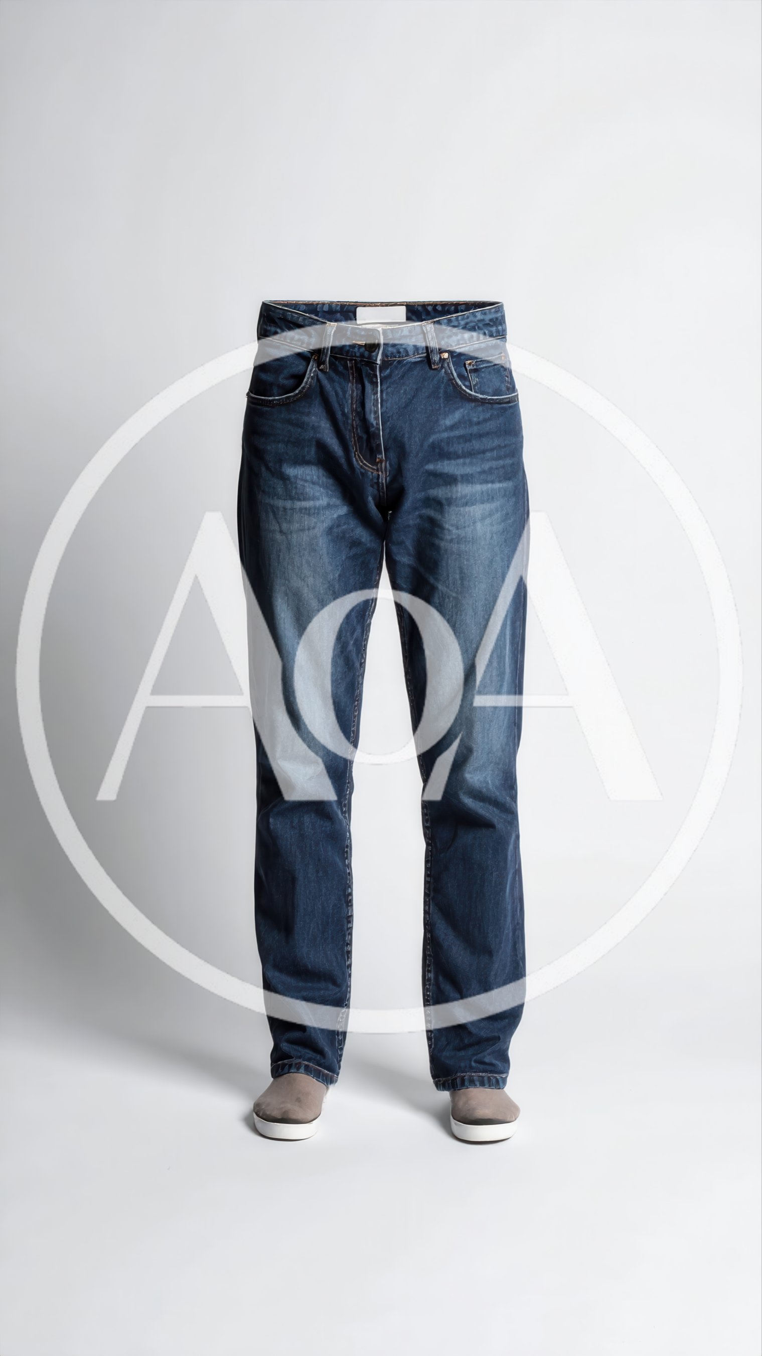 Invisible Man Wearing Blue Jeans And Sneakers