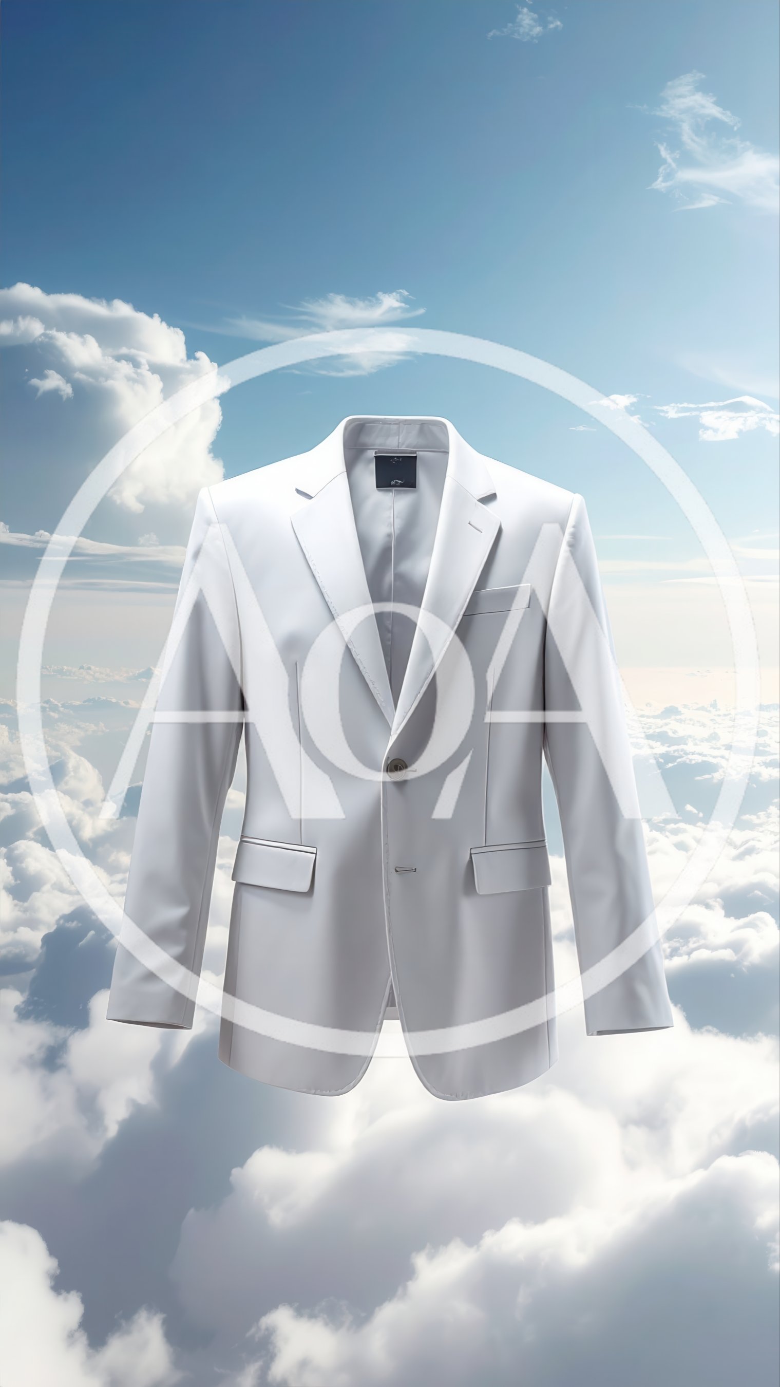 Floating White Suit Jacket Against A Cloudy Sky
