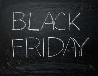Black Friday Text Written In White Chalk On Blackboard