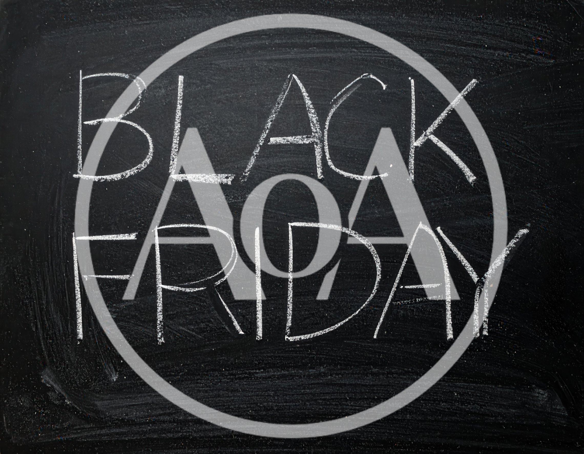 Black Friday Text Written In White Chalk On Blackboard