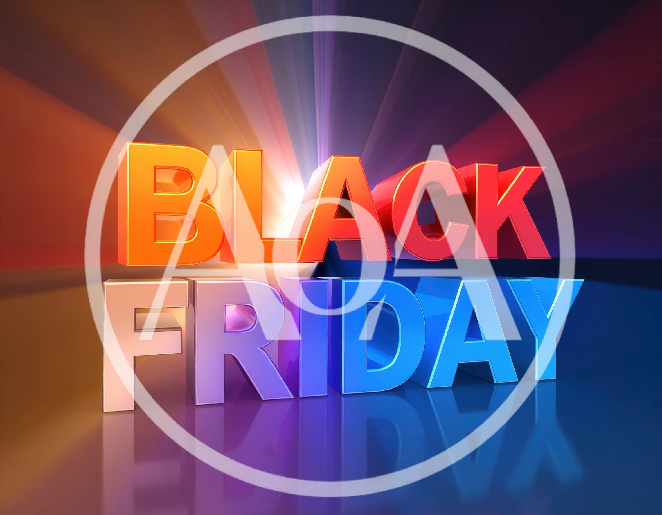 3D Black Friday Text Graphic With Vibrant Lighting