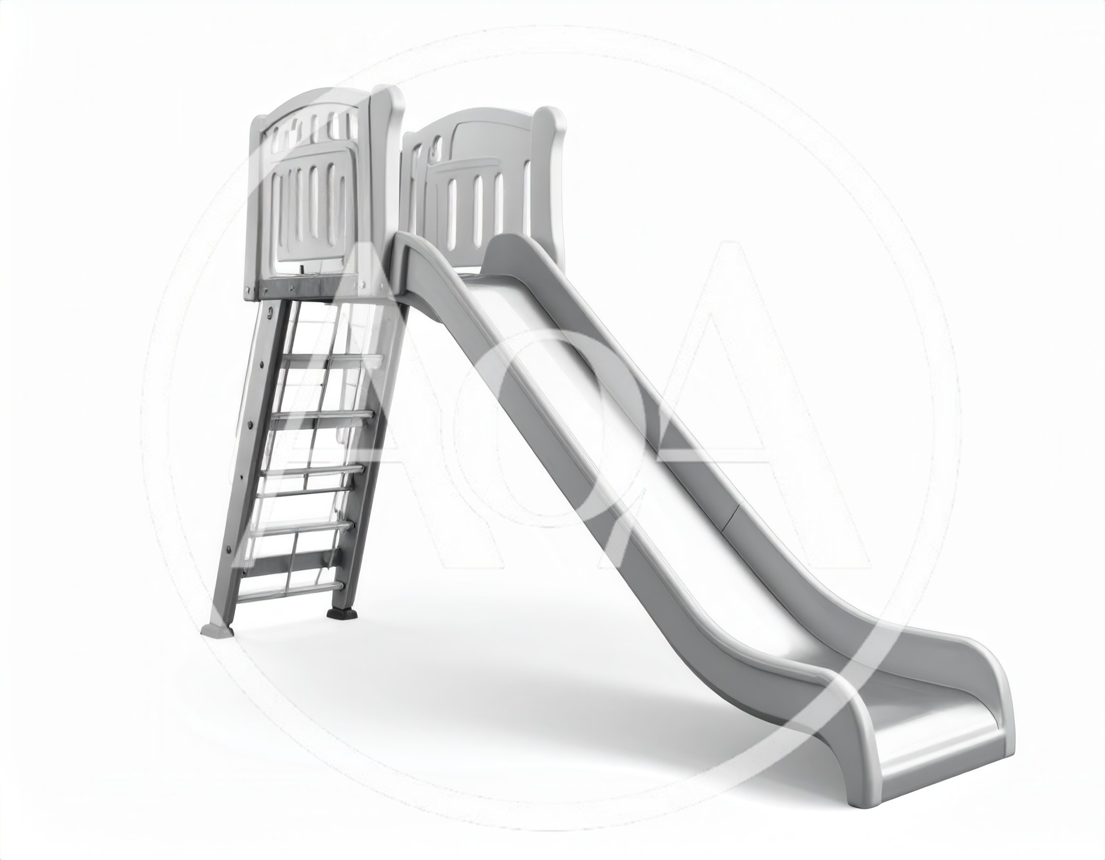 White Plastic Playground Slide Isolated On White