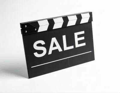 Black Film Clapperboard With Sale Text