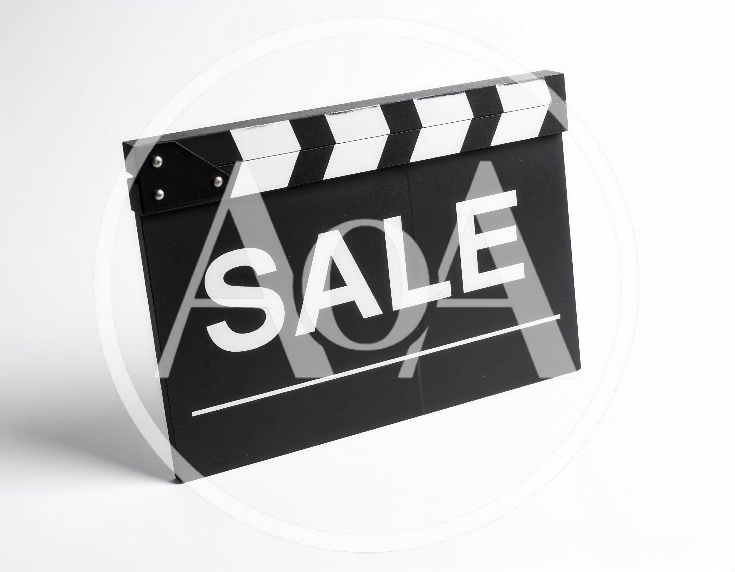 Black Film Clapperboard With Sale Text