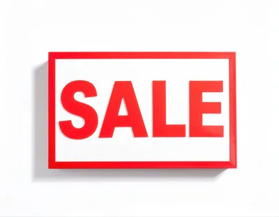 Red Sale Sign On White Background