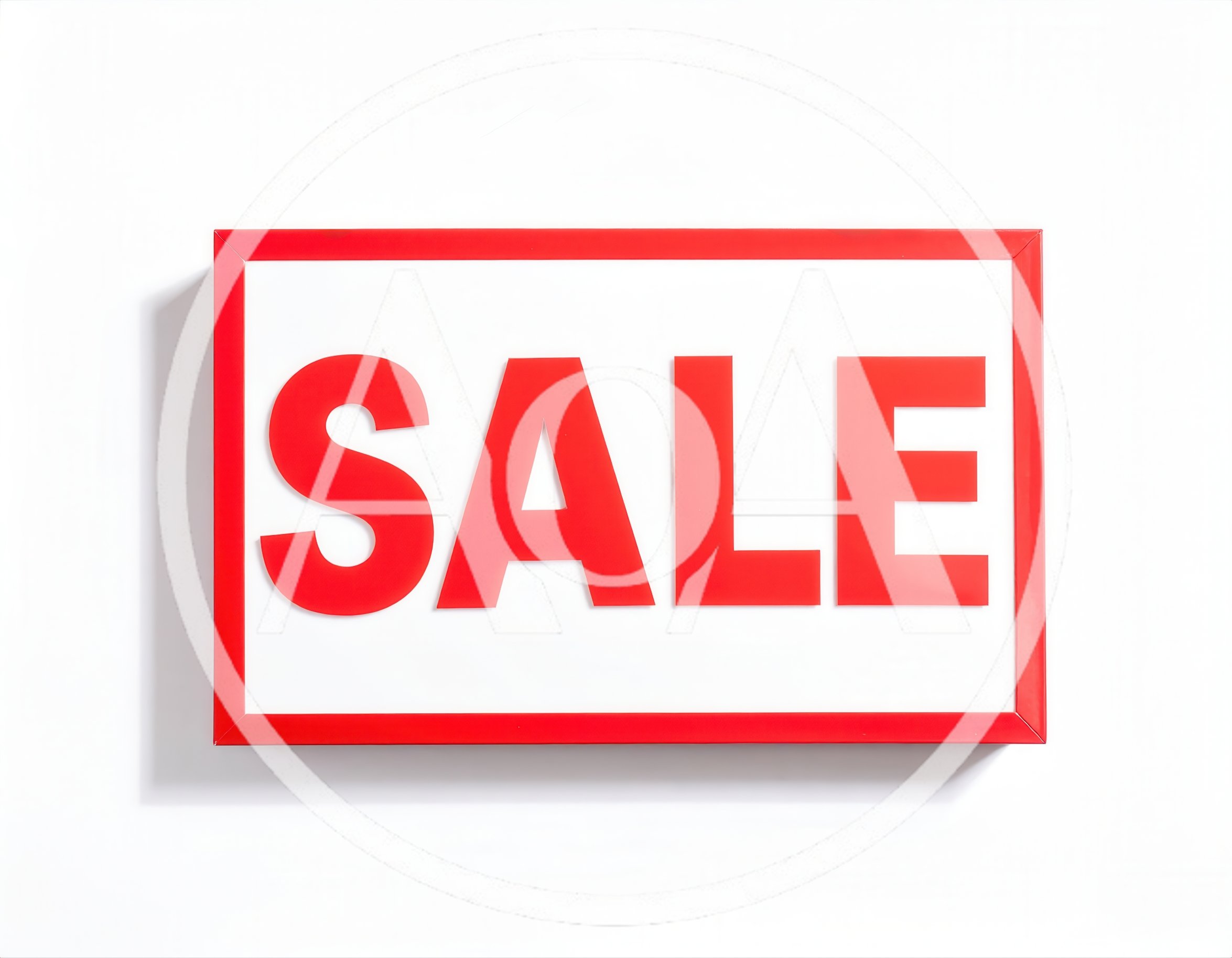 Red Sale Sign On White Background