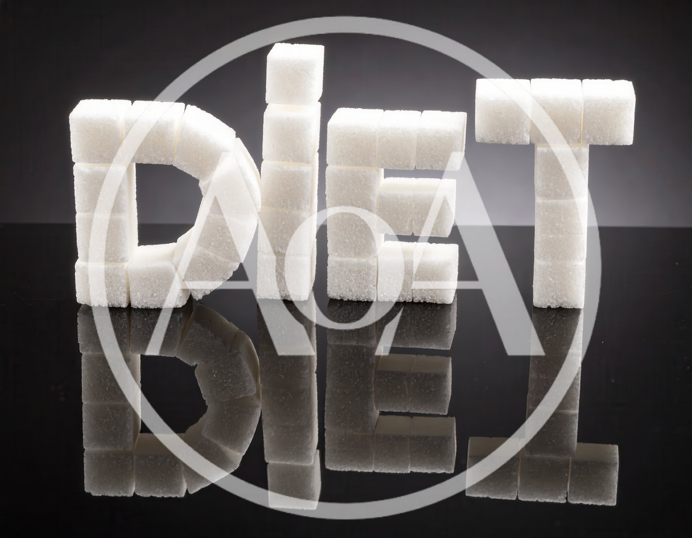 Sugar Cubes Arranged To Spell The Word Diet