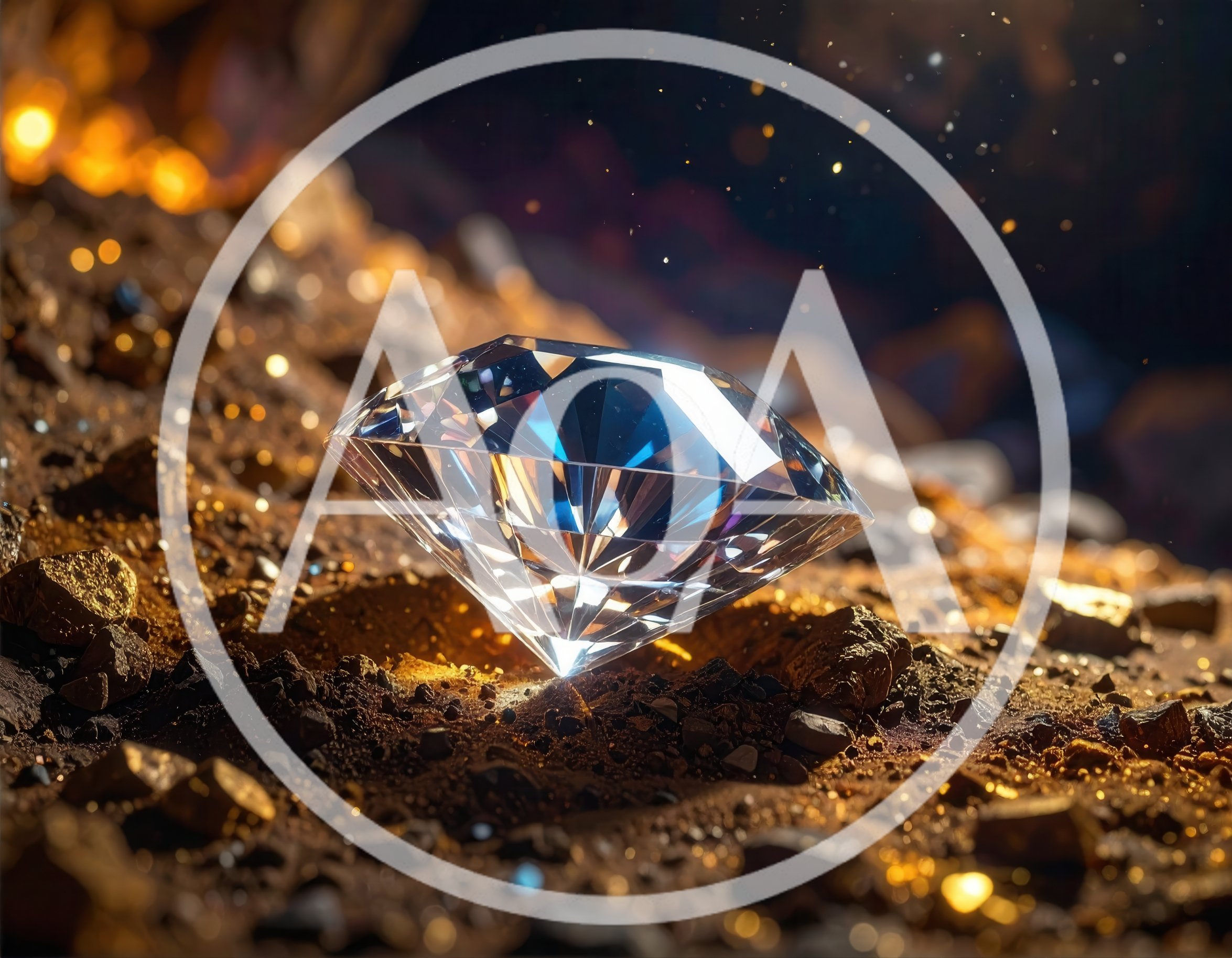 Brilliant Cut Diamond Resting In Rough Earth