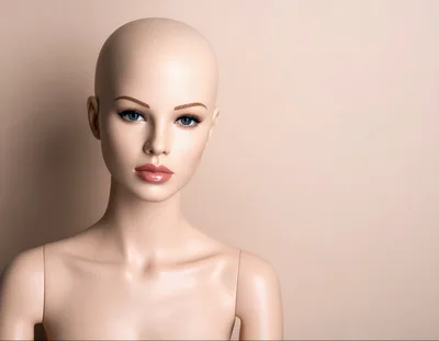Bald Female Mannequin Head And Shoulders