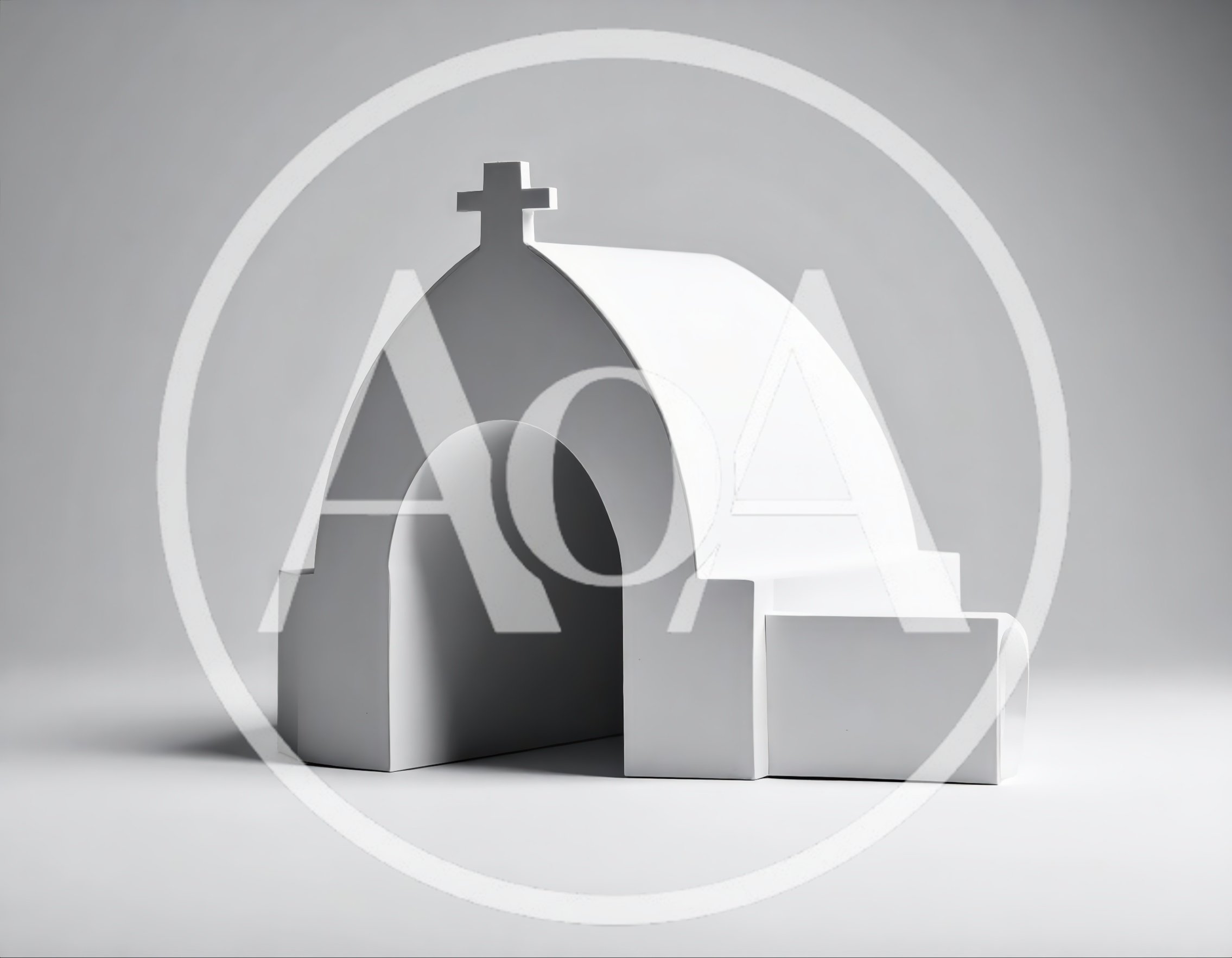 Minimalist White Architectural Model Of A Church