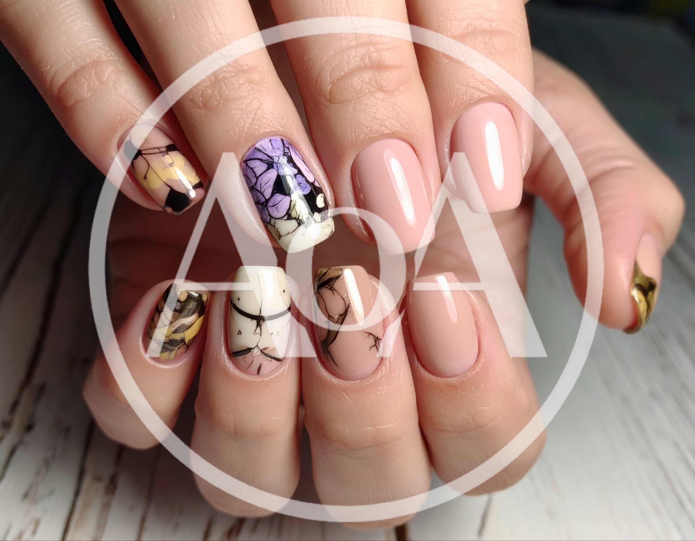 Manicured Hands With Artistic Nail Art Designs