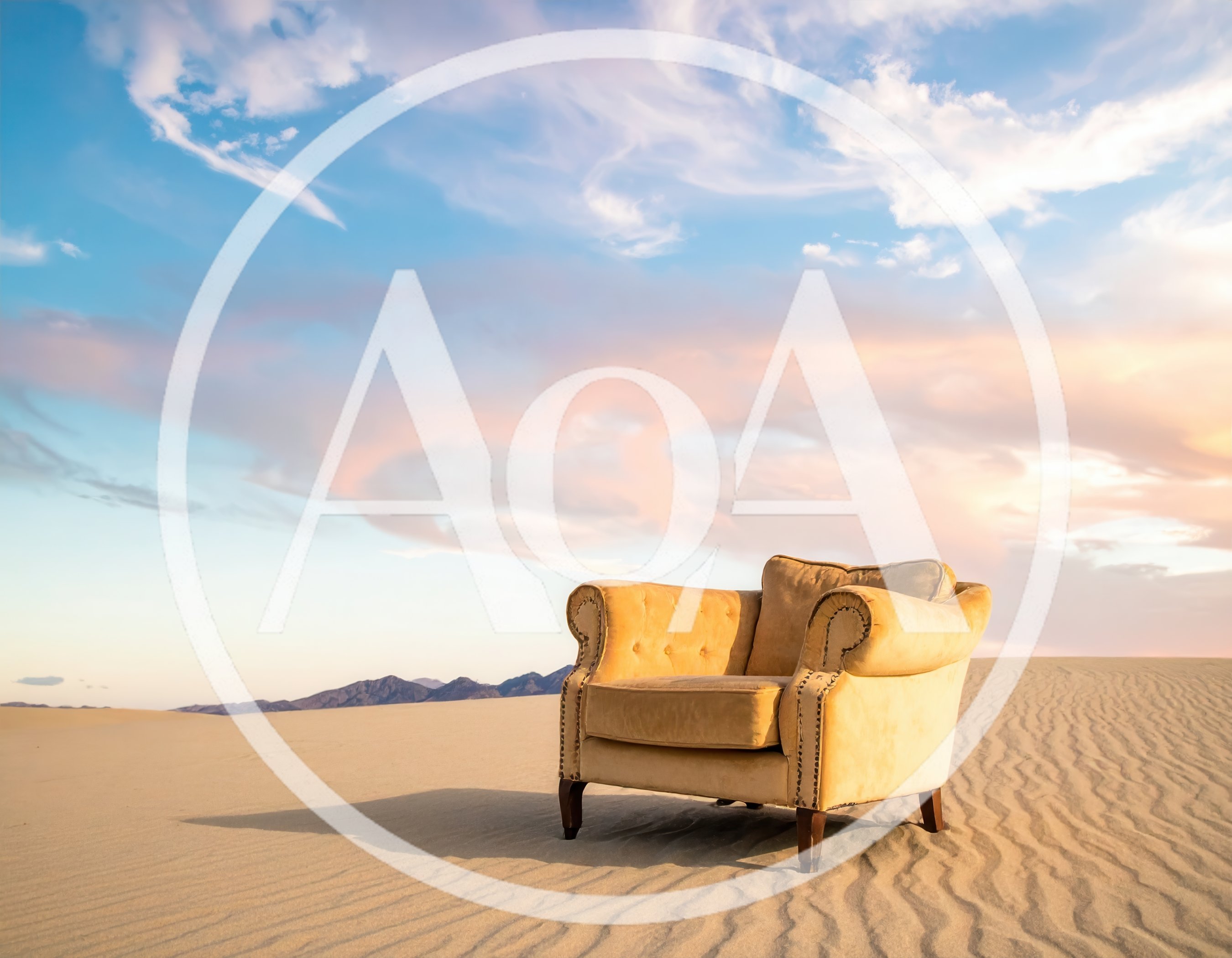 Vintage Armchair Sitting Alone In The Desert