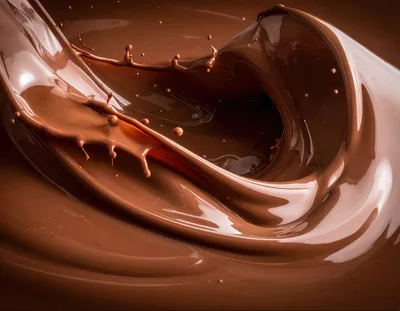 Dynamic Swirling Liquid Chocolate Splash