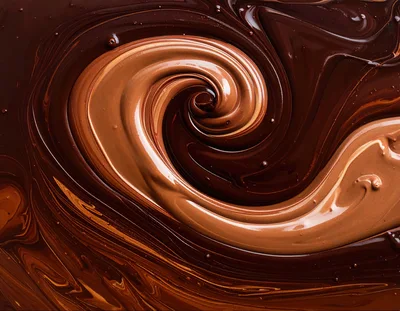 Swirling Dark and Milk Chocolate Ganache Texture