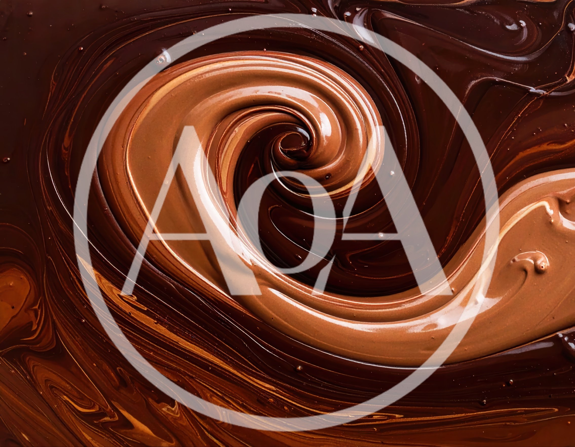 Swirling Dark and Milk Chocolate Ganache Texture