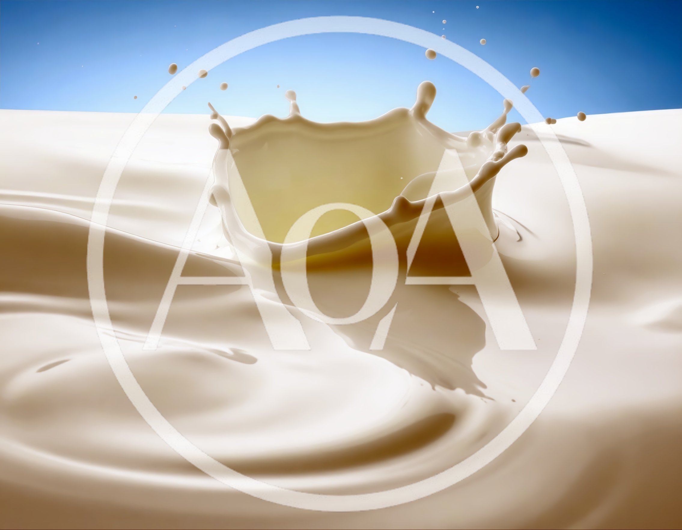 Milk Splash Crown Against Blue Sky Background
