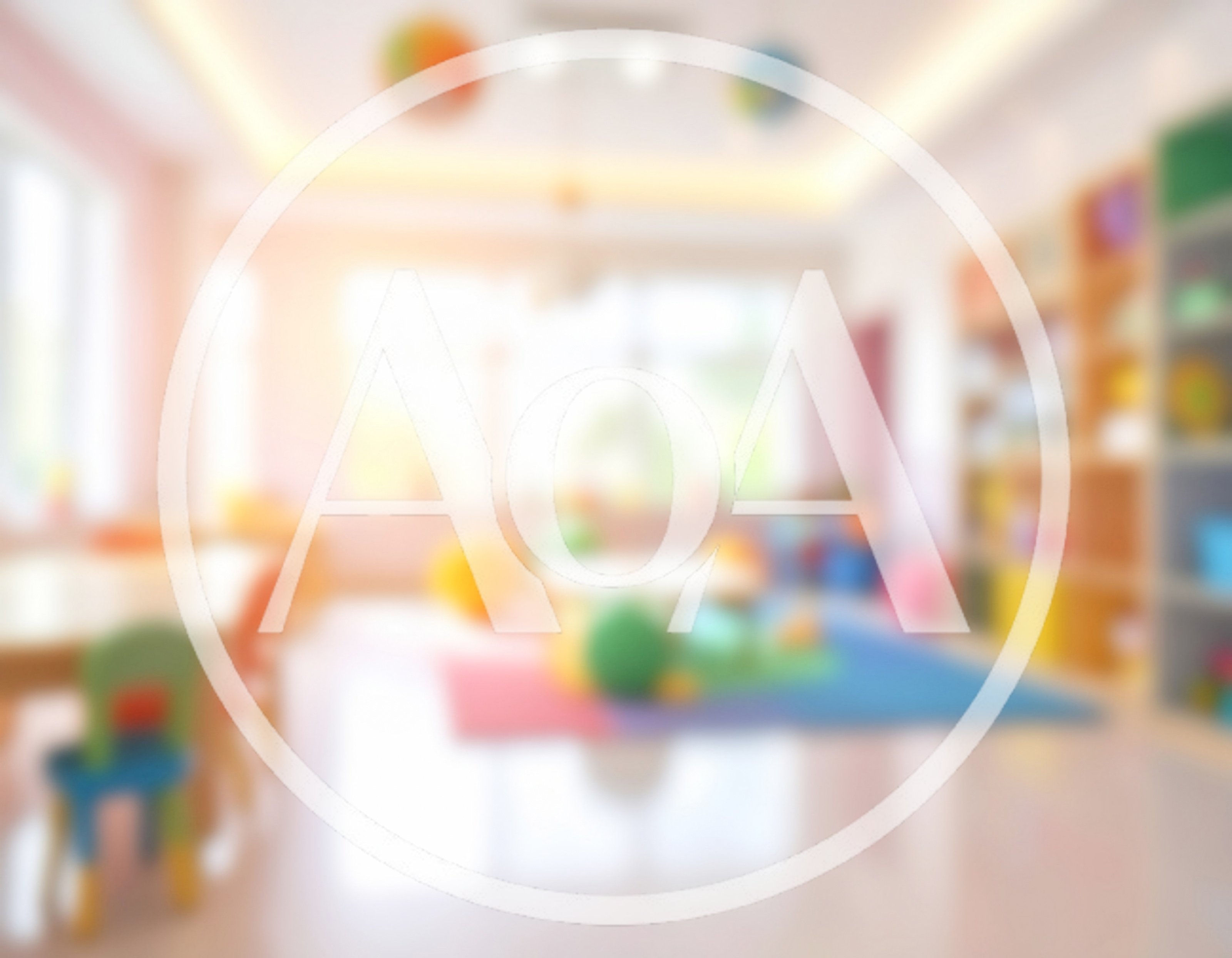 Blurred Interior View of a Colorful Preschool Classroom