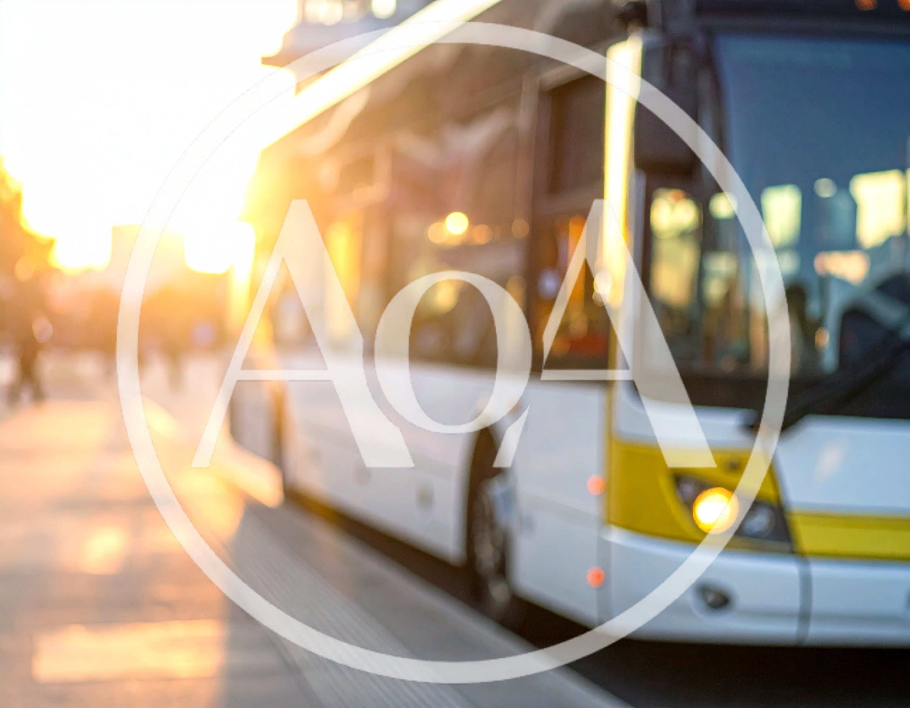 Modern Public Bus Arriving at City Stop