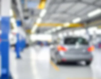 Blurred View Of A Car Inside A Service Center