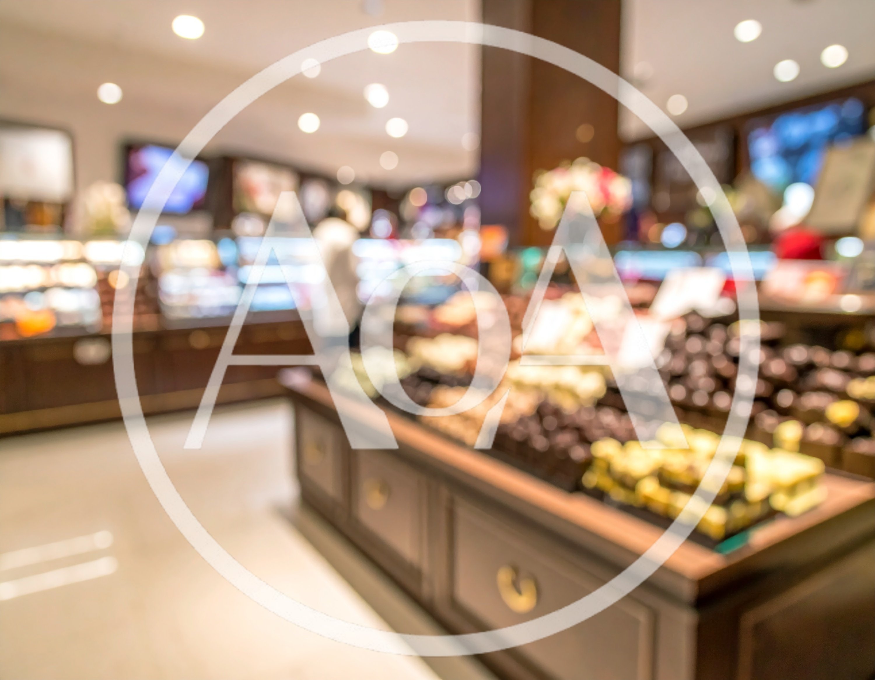 Blurred View Of A Luxury Chocolate Shop Interior