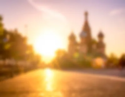 Saint Basil Cathedral At Sunset In Moscow