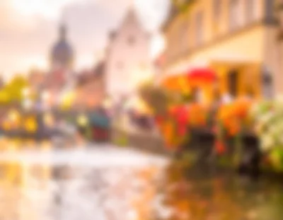 Blurred Scenic Canal View In Colmar France
