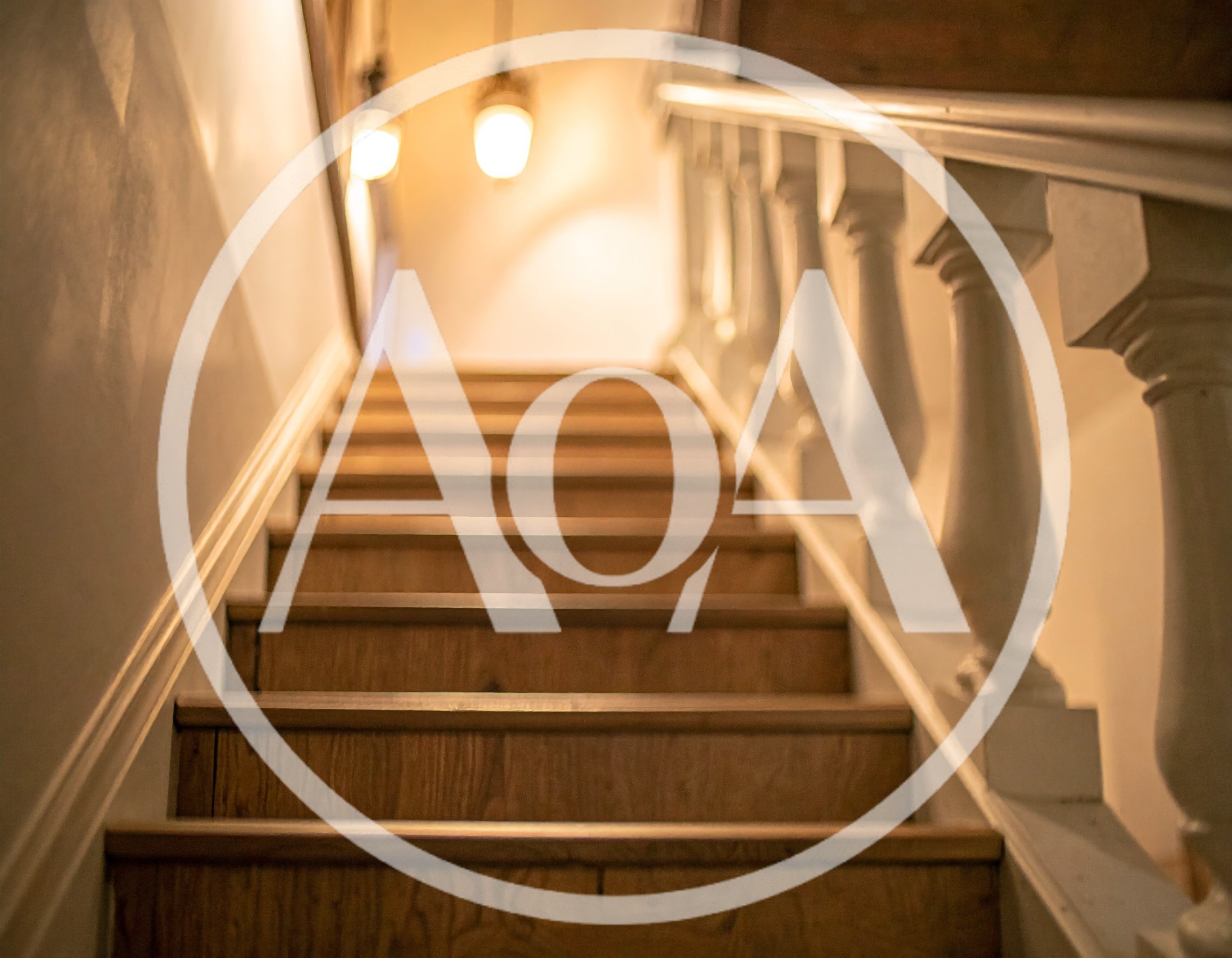 Low Angle View Of Wooden Staircase With White Railing