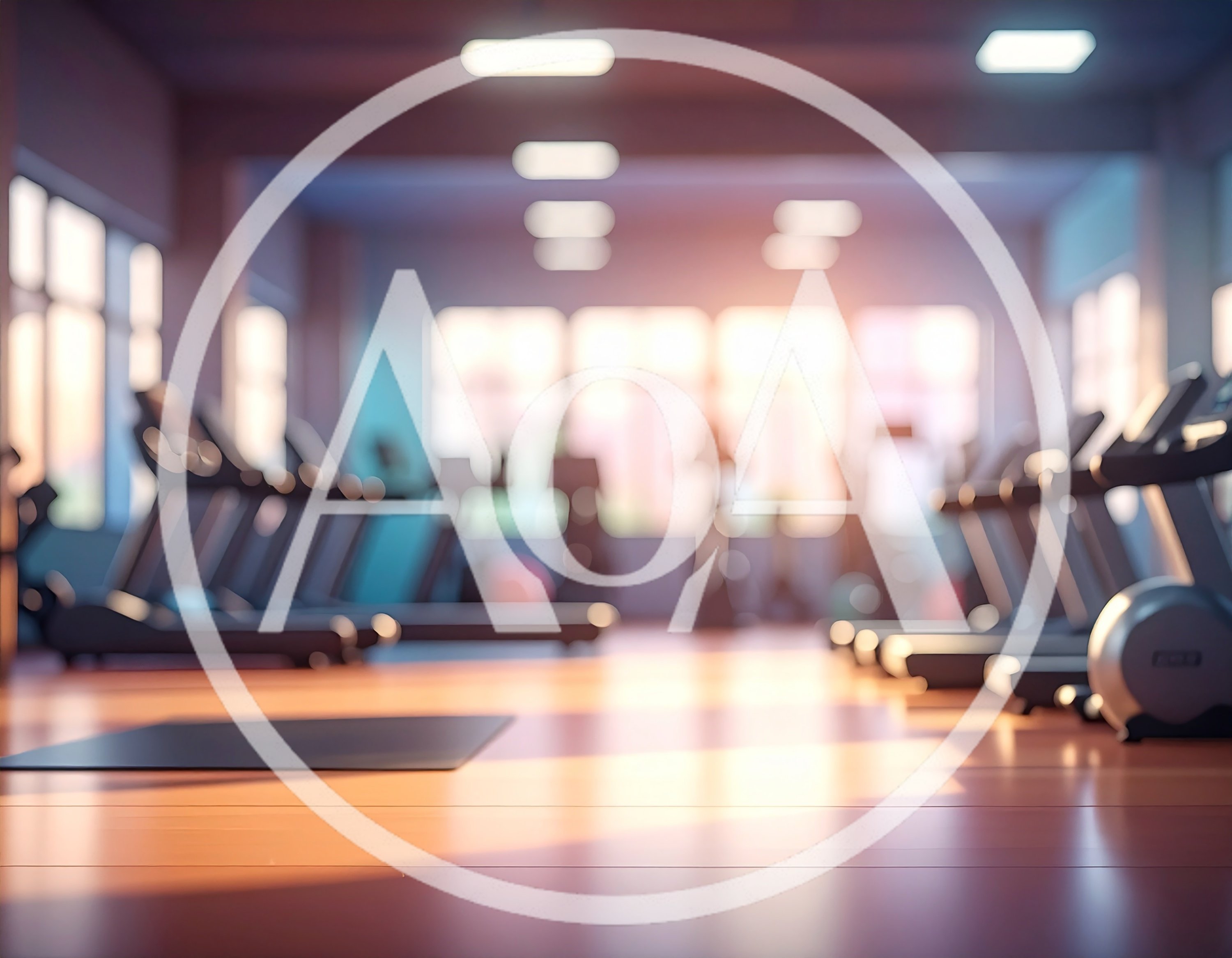 Empty Modern Gym Interior With Treadmills