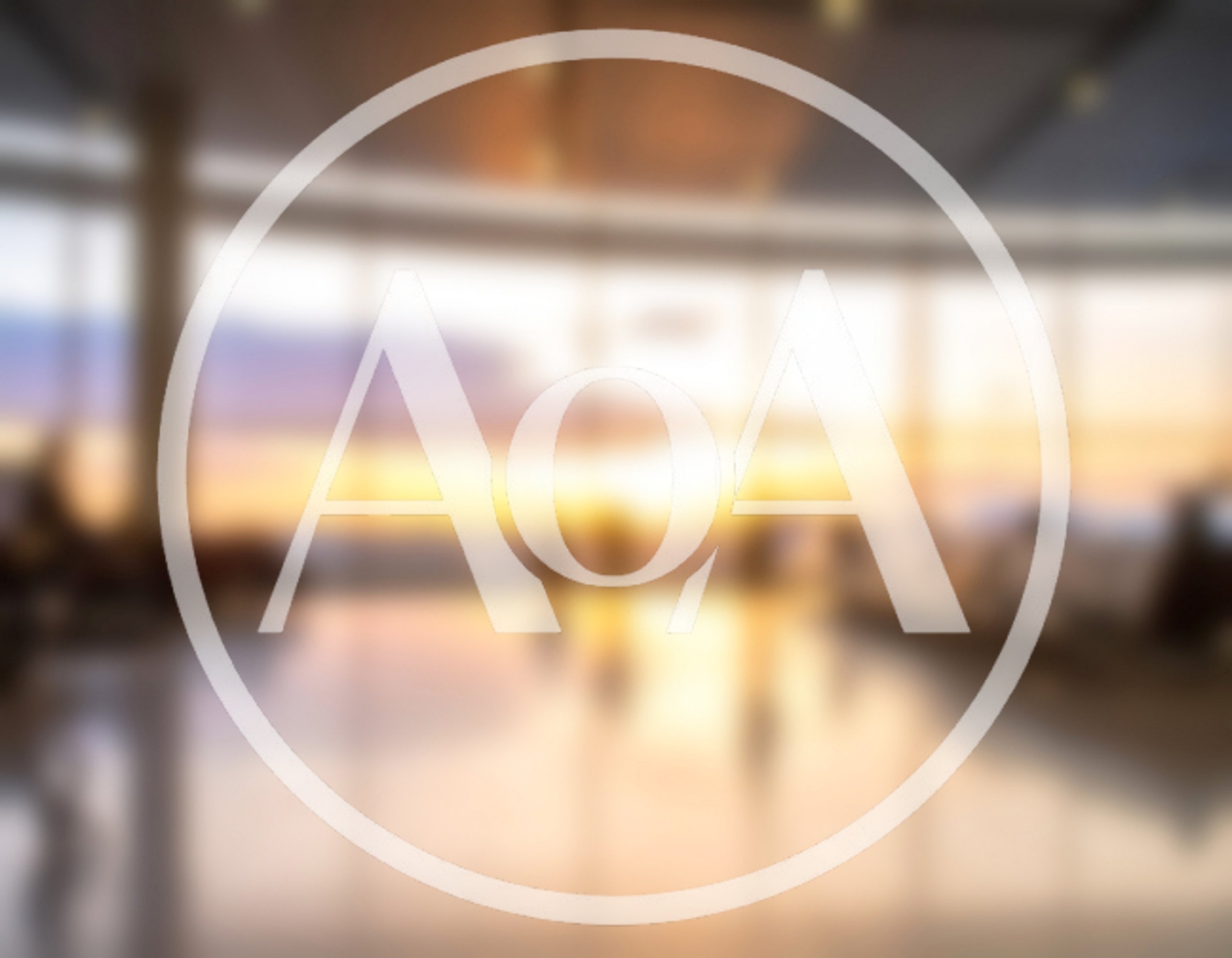 Blurred Airport Terminal Interior At Sunset