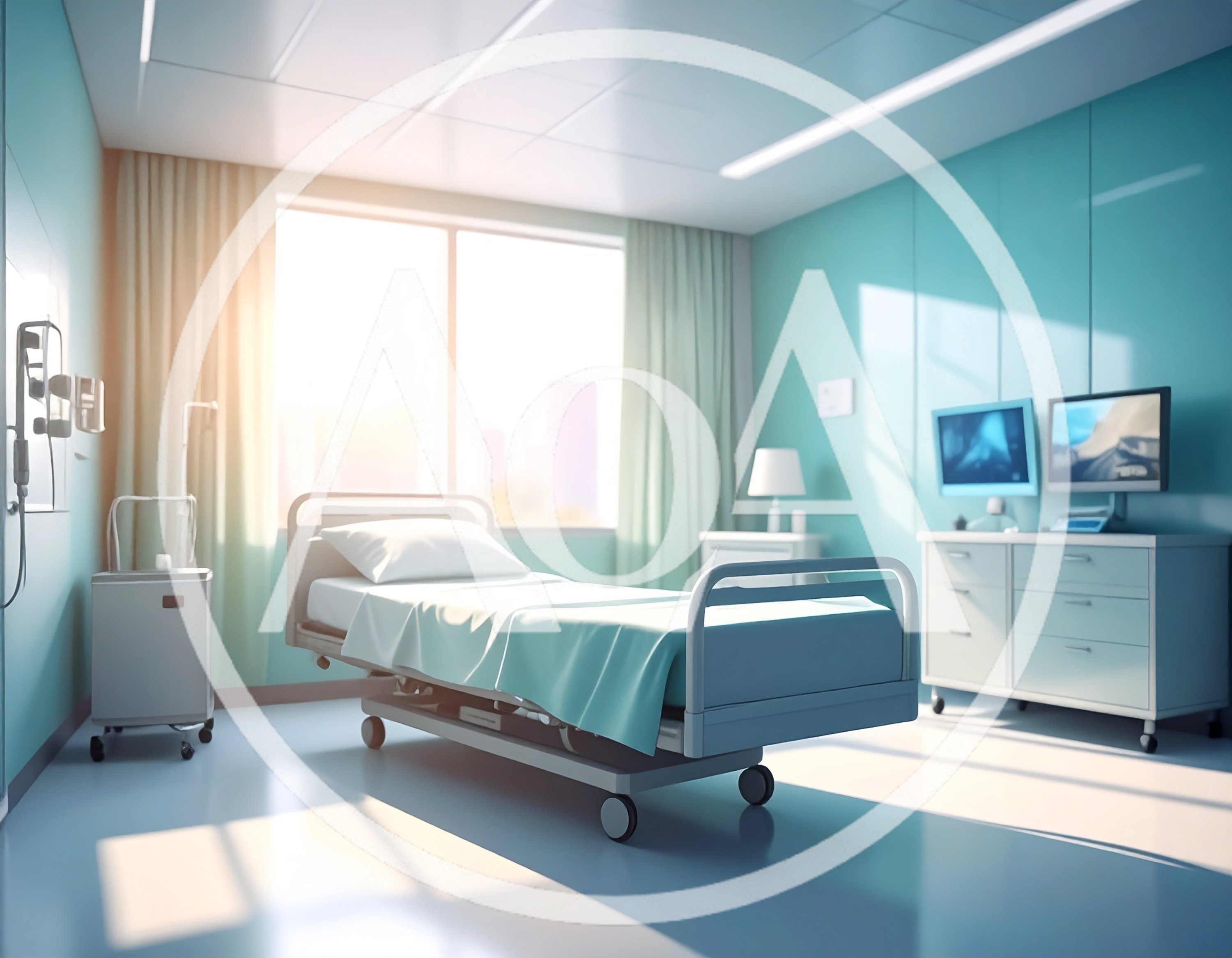 Modern Hospital Room With Empty Patient Bed