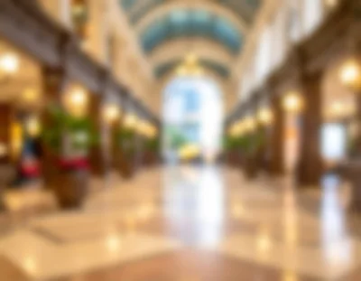 Blurred View Of An Elegant Indoor Shopping Arcade