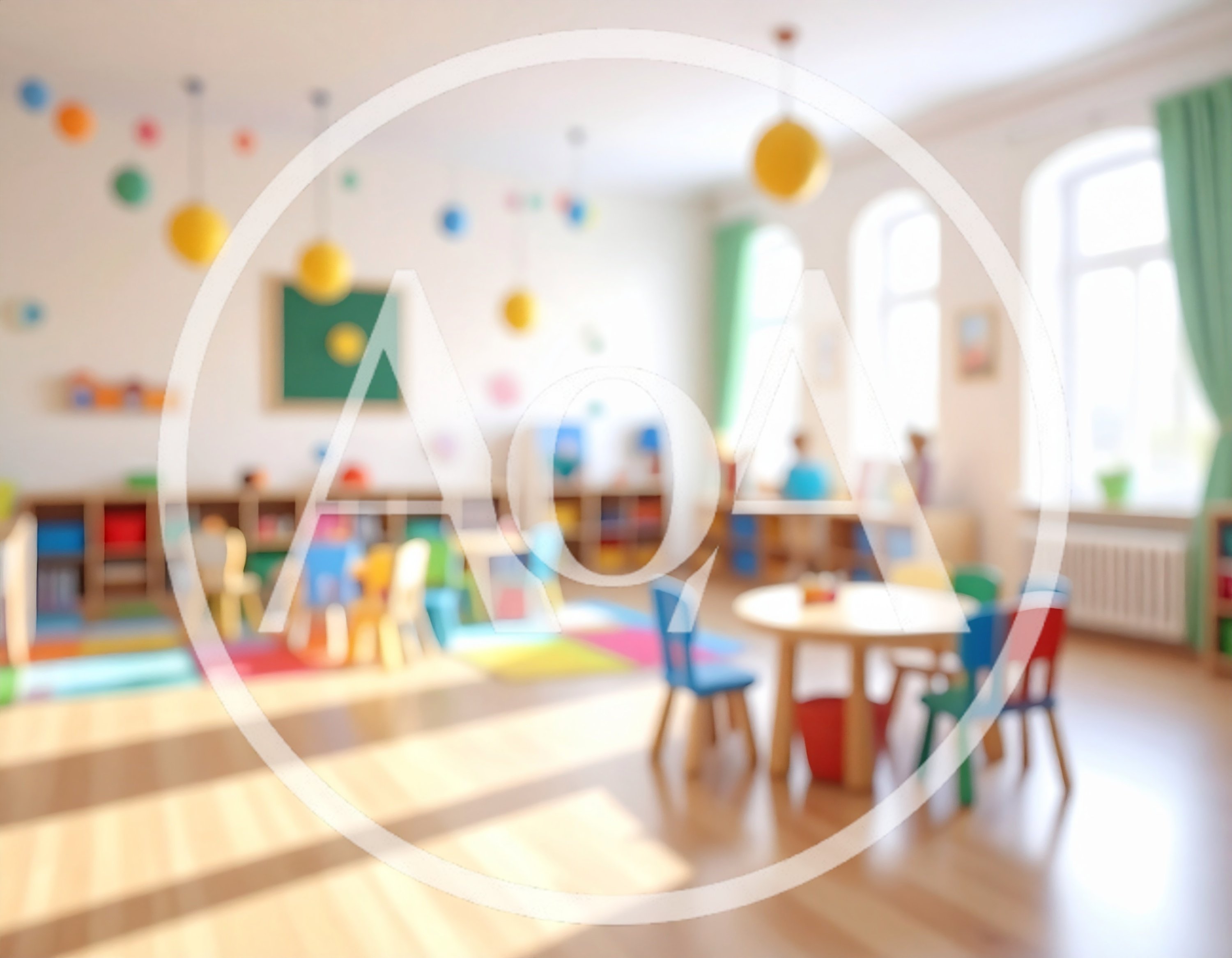 Brightly Colored Preschool Classroom Interior