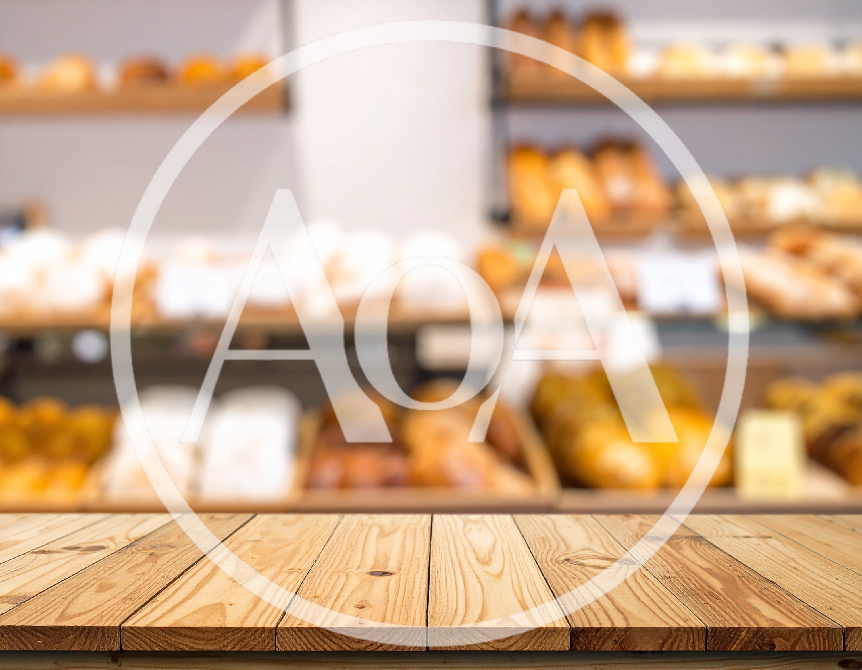 Wooden Table Surface In A Bakery Shop